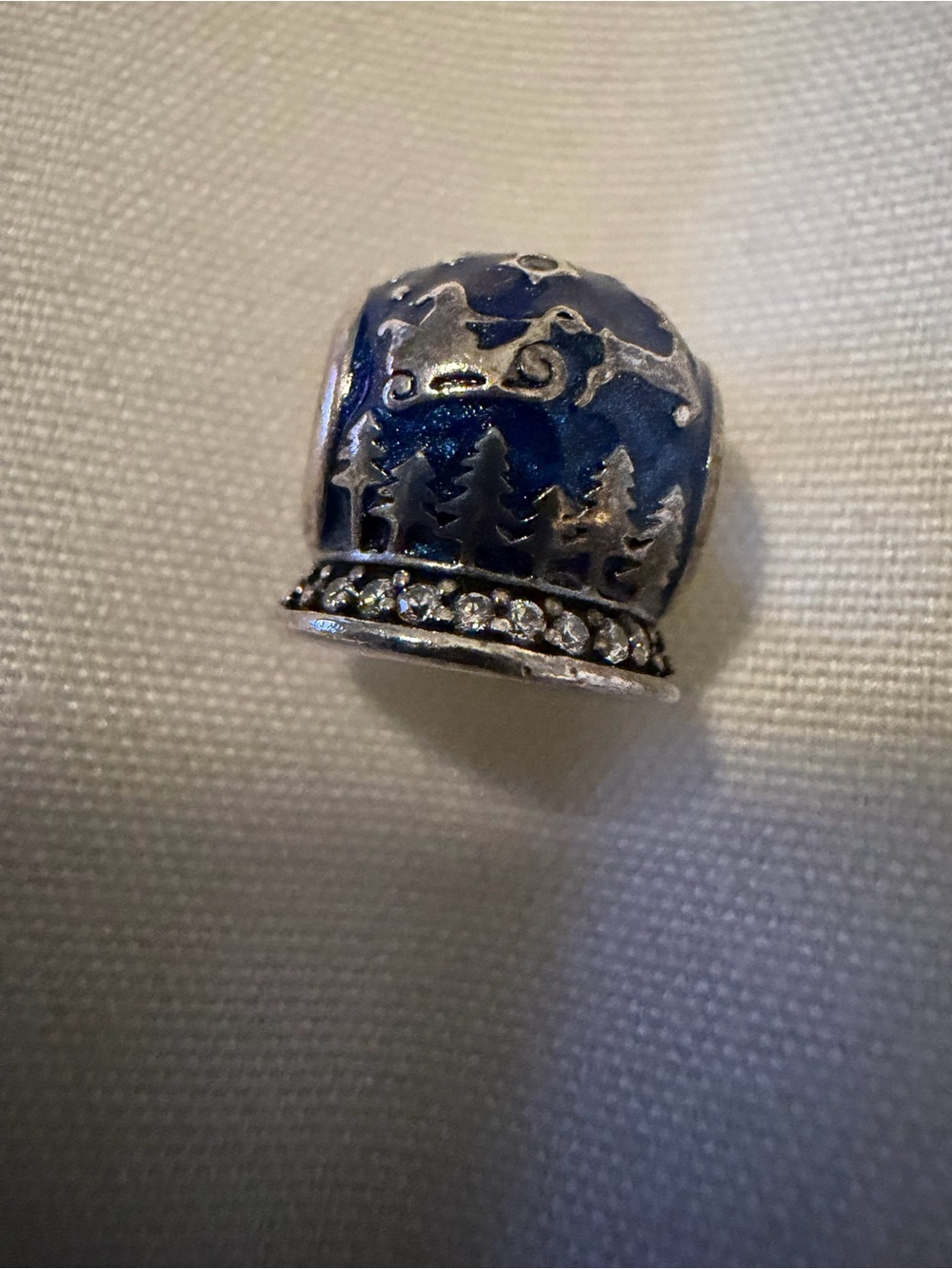 Pandora Winter 2017 Collection Christmas Night Blue Enamel Snow Globe Charm